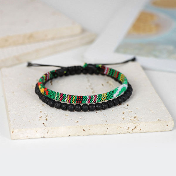 Kudotut rannekorut 2 kpl MultiColor MultiColor
