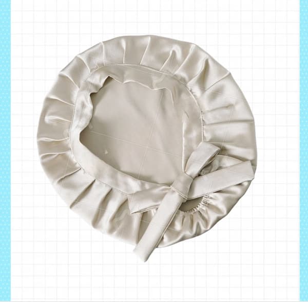 Justerbar sidenmössa för kvinnor, 100 % sidenmössa Beige Beige