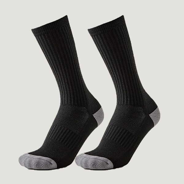 Mid-calf sokker 6-pak (3 sorte og 3 hvide)