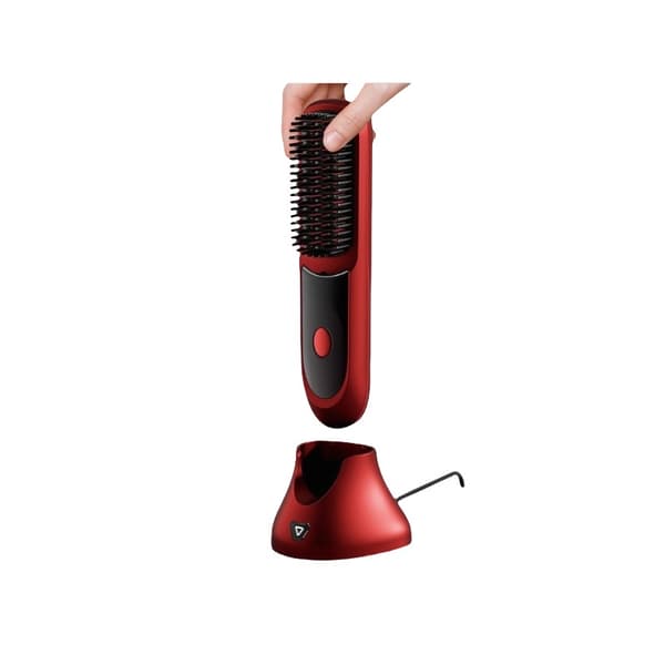 Portabel Jonisk LCD Trådlös Hårstylingborste för Enkel Styling Red Red