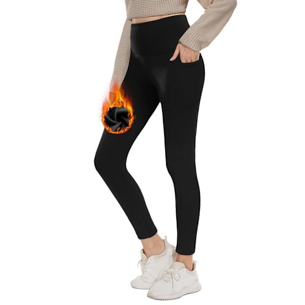Leggingsit - Thermal Inner Fleece Vuorattu Musta M