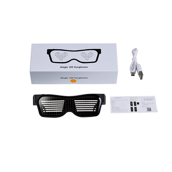 Bluetooth APP-styrede LED Party Briller - Brugerdefinerbare Lysende Briller White White