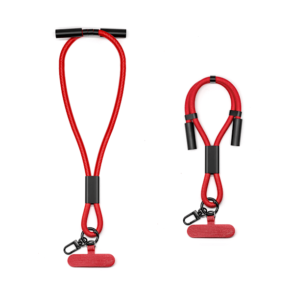 Justerbart Lanyard Opladerkabel - Bærbar Data Synkronisering Red Red