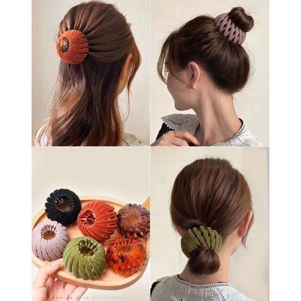 Kvinder Fuglerede Hair Bun Klo Clips Sort