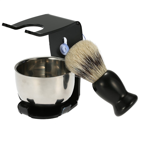 Klassisk sort barberkostsæt med stativ og skål