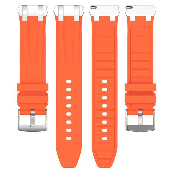 Premium silikonarmband 20 mm för Garmin, Samsung, Huawei (silverspänne) Orange