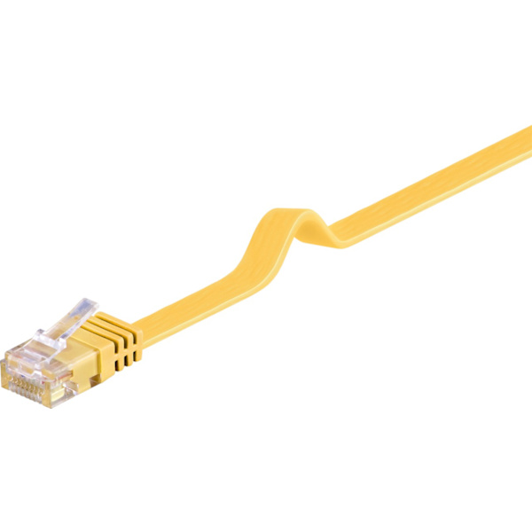 CAT 6 platt patchkabel, U/UTP, gul