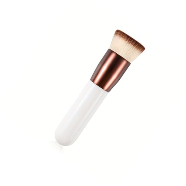 Flat Top Foundation Brush 2-pak til flydende foundation og BB-creme - bløde syntetiske børster til fejlfri buffing White White