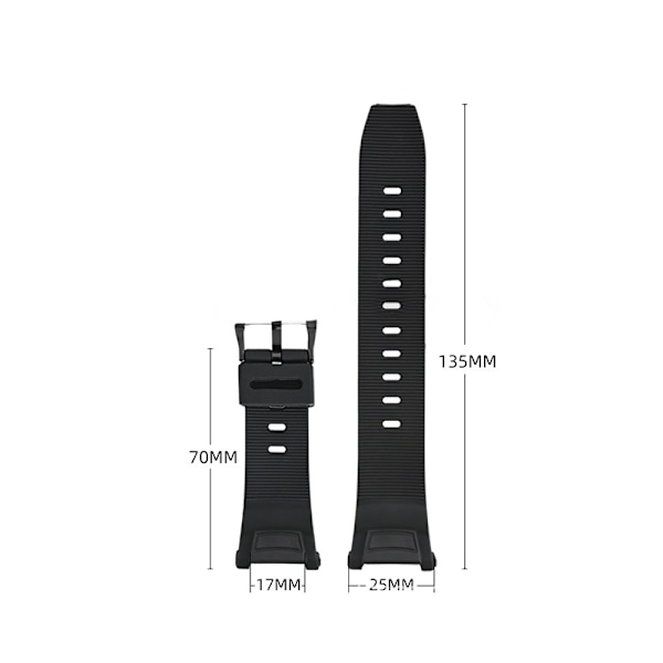 Sort TPU urrem til Casio PRG-130Y/PAW/PRW-1500 med værktøj