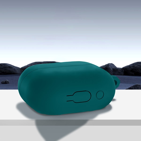 Skyddande silikonfodral för Samsung Galaxy Buds3/Buds3 Pro med karbinhake Svart
