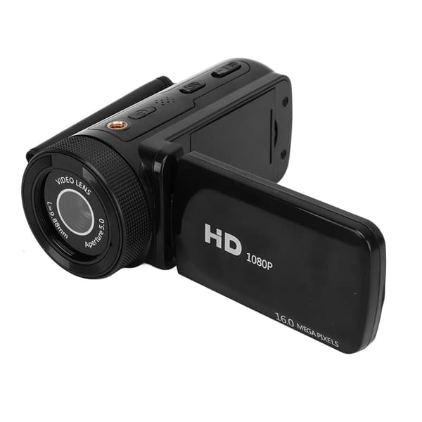 HD digitalkamera med vidvinkelobjektiv Black Black