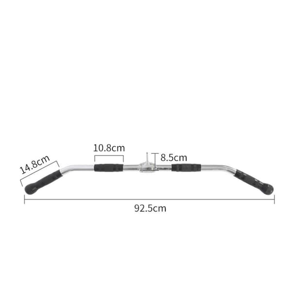 Gummibelagd högdragstång 5cm förlängd med multi-grepp, latpulldownfäste för kabelmaskiner, kompatibel med power racks och kabelcrossover