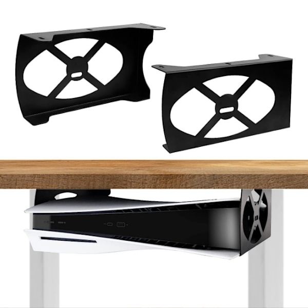 PS5-konsol under skrivbord väggfäste (2-pack)