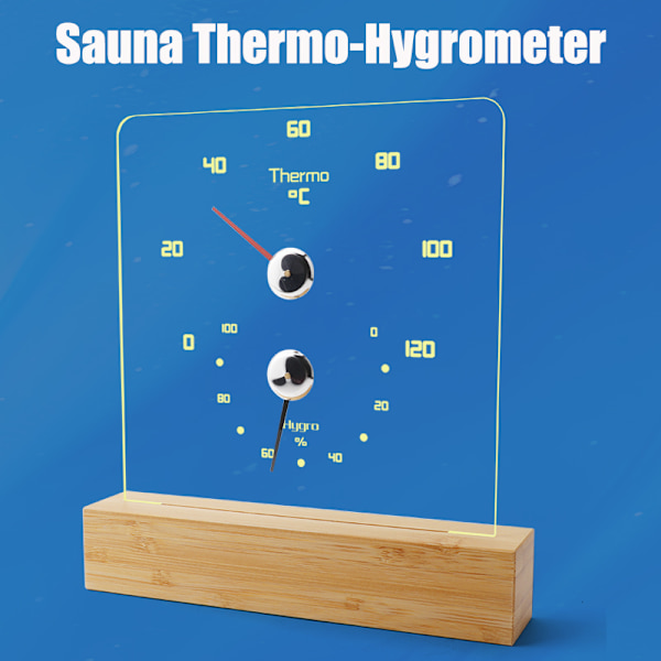 Bastutermometer med omgivningsljus - Vit - ℃