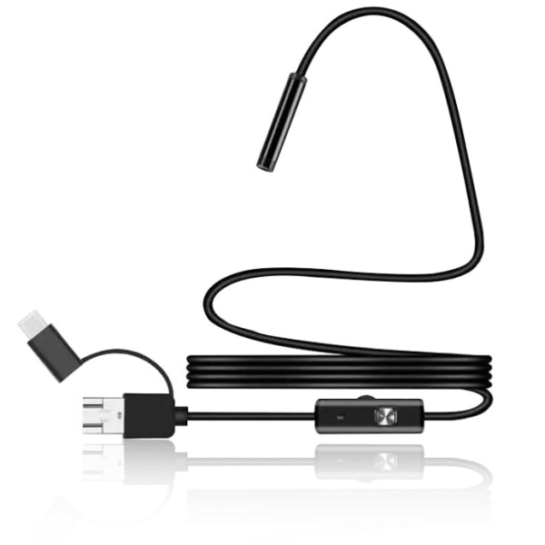 Endoskooppitarkastuskamera USB/USB-C:llä Musta