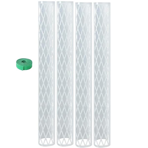 16in D-formad plast-mossstolpe 4-pack med velcro, vit - stapelbart justerbart klätterstöd för Monstera och inneväxter