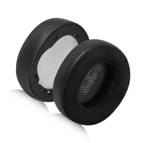 Ersättningsöronkuddar för JBL LIVE 650BTNC, svart läder och sammet, med klämmor