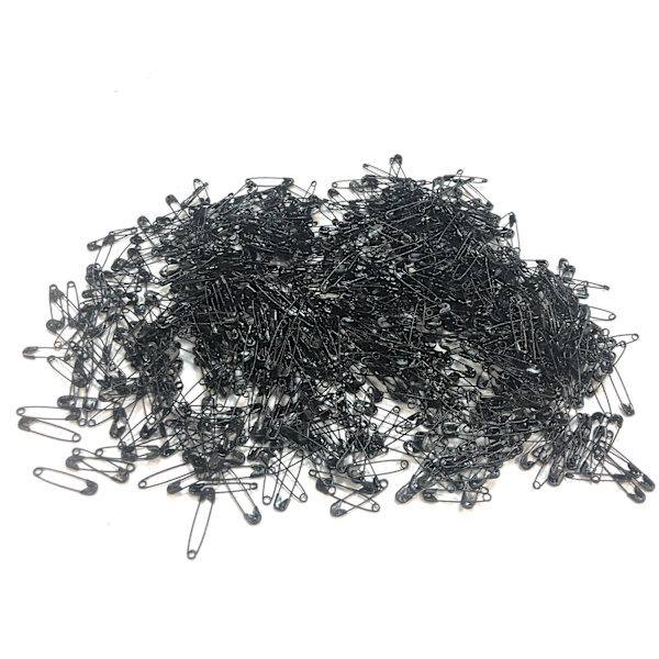 22mm Säkerhetsnålar, 1000-pack Svart