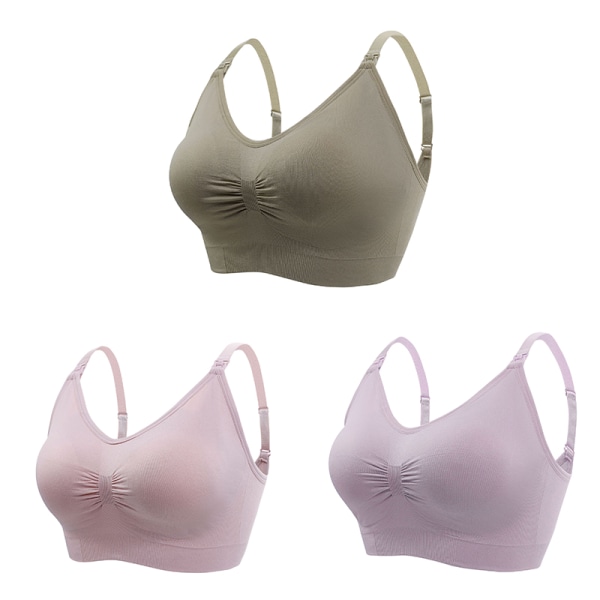 3-pack Gravid BH (grön + rosa + kaffe) L