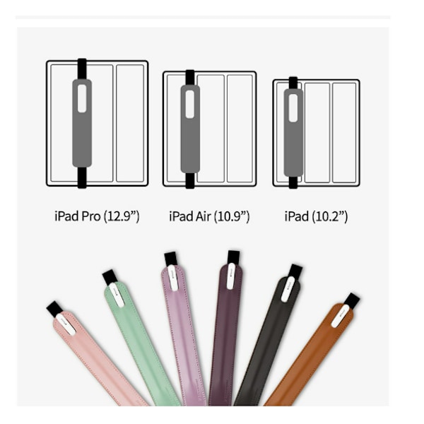 Apple Pencil-fodral, skyddsfodral i PU-läder för iPad Pencil Grå