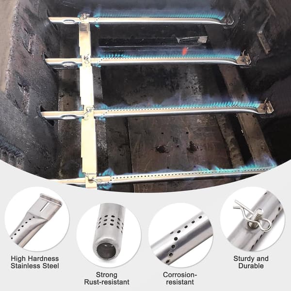 4-pack rostfria brännarrör kompatibelt med Charbroil Performance-grillar — originaldel G470-5200-W1