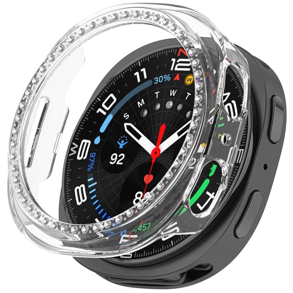 Stilfuldt PC-etui til Samsung Galaxy Watch 8 44mm Transparent Transparent