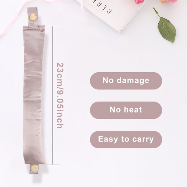 2-sæt Satin Heatless Hair Curler til at sove med om natten Lys lilla
