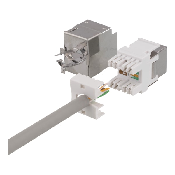 Cat6 shielded Keystone jack LSA/110 termination plastic 180
