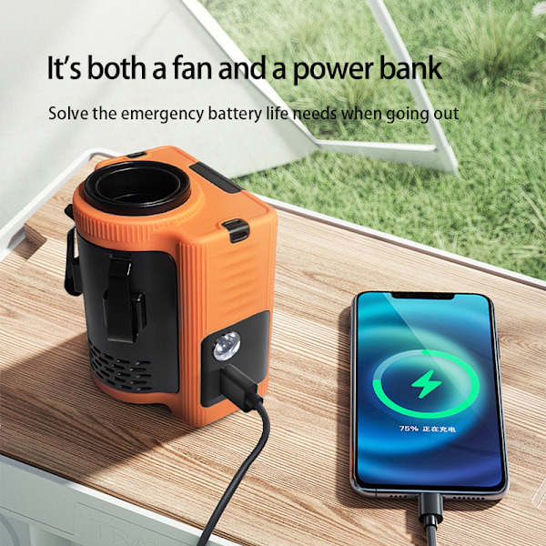 N610 Taljeventilator: Bærbar, Genopladelig, Clip-on Orange
