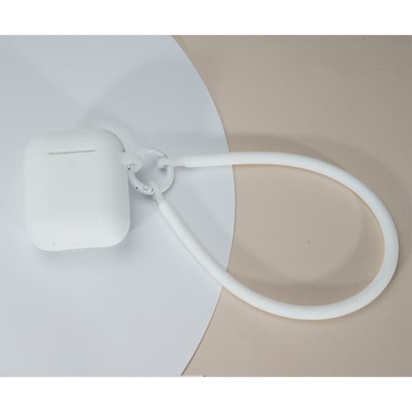 White Silicone Protective Case with Hand Strap kompatibelt med AirPods 3rd Generation