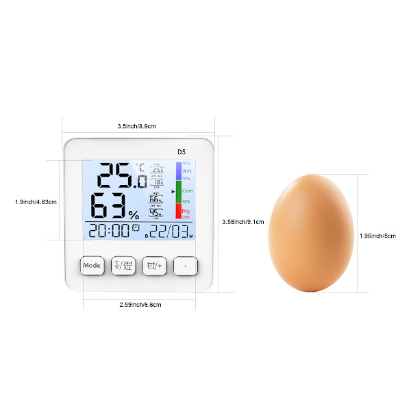 Digital termometer hygrometer med stor skärm