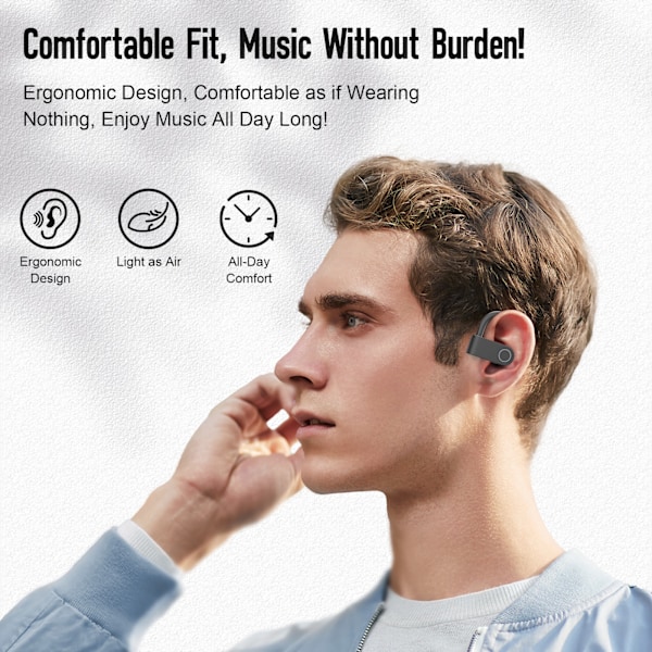 SP97 Hvide Bluetooth-øretelefoner med støjreducerende mikrofon Sort
