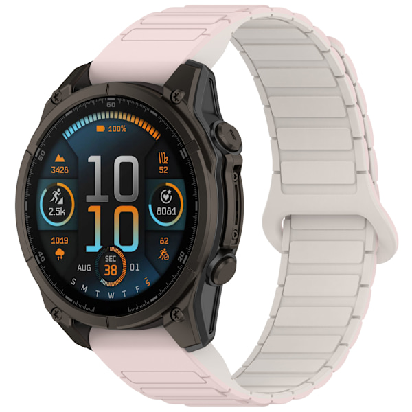 Garmin Fenix 5/6/7/8 magneettinen pikalukitusranneke Vaaleanpunainen 26 mm