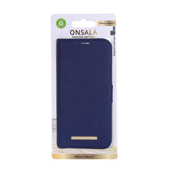 ONSALA Mobilfodral Eco 2 Kortfack Navy Blue - iPhone 14 Plus