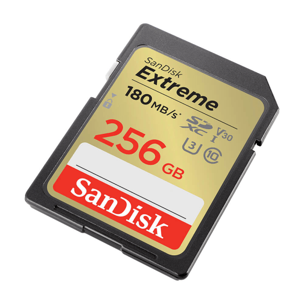 SDXC Extreme 256GB 180MB/s UHS-I C10 V30 U3