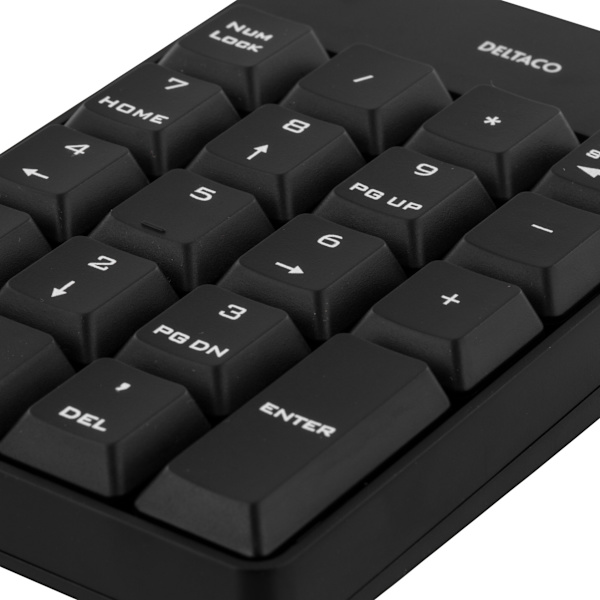 Wireless numeric keypad 18 keys nanoreceiv USB 10m range blk