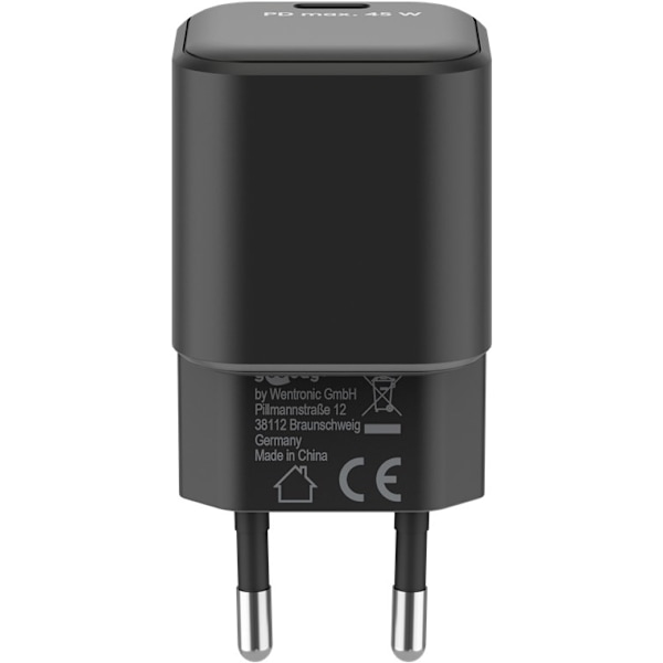 USB-C™ PD GaN hurtigoplader Nano (45 W) sort
