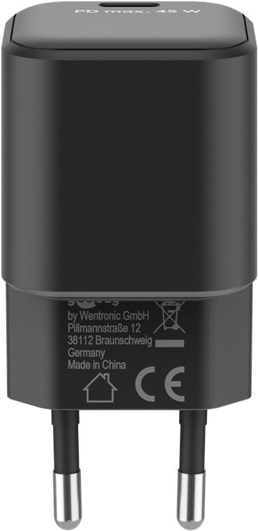 USB-C™ PD GaN snabbladdare Nano (45 W) svart