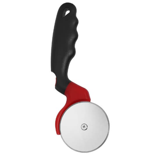 Ny pizzaskærer - Pizzaskærer i rustfrit stål med rullende klinge Black/Red Black/Red