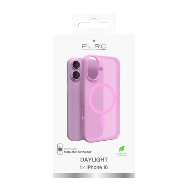 iPhone 16 -silikonisuoja DAYLIGHT, puoliläpinäkyvä, pinkki