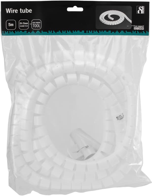 Nylon wire tube, 25mm diameter tool included, 5m, white