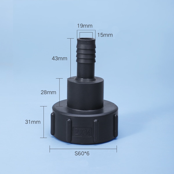 Plasttankslangeadapter IBC Haveslangemonteringsværktøj 20mm