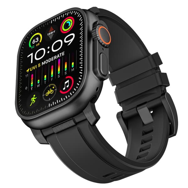 EU-patent Apple Watch Strap för Series 1-9, SE & Ultra Black Black