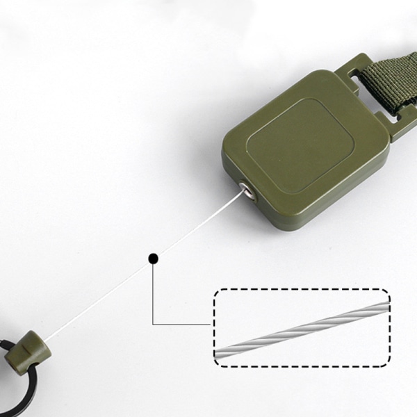 Utdragbar jojo-nyckelring med karbinhake 2-pack Mörkgrön