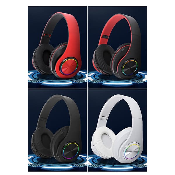 Vibrerende røde over-ear Bluetooth-hovedtelefoner B39 - trådløse