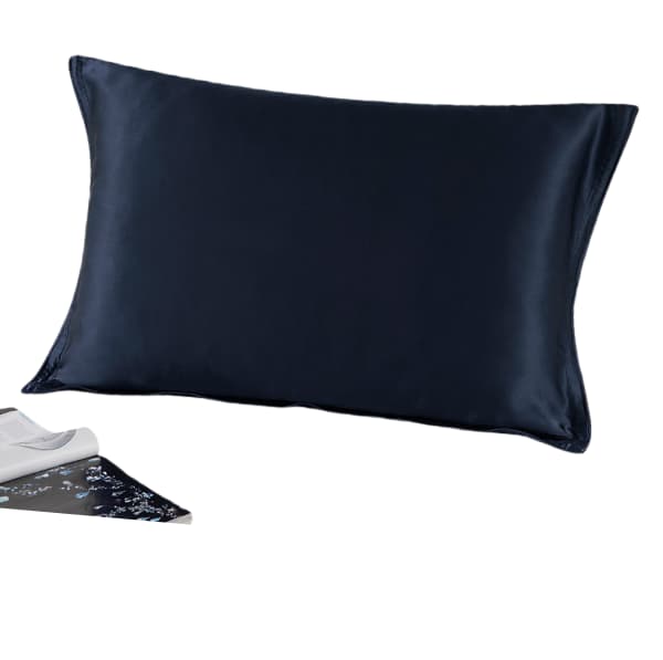 Ylellinen pari silkkityynyliinoja NavyBlue NavyBlue