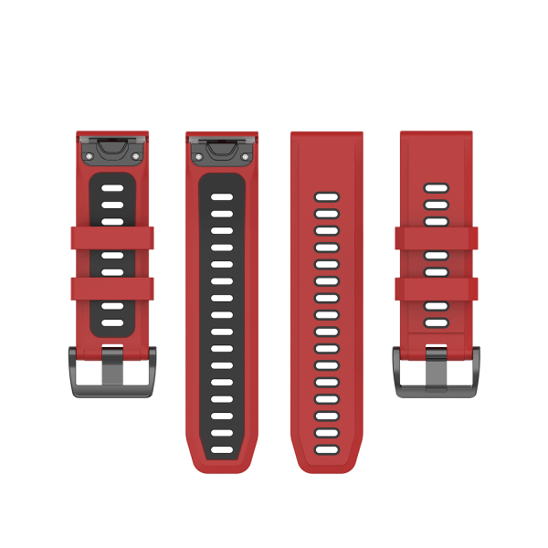 Garmin Fenix 3 / 6X / 5X armband Silikon Röd/Svart