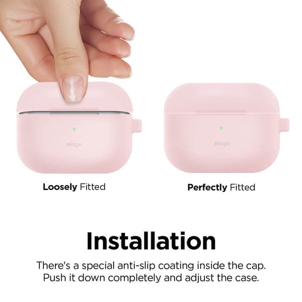 Skyddsväska för Airpod Pro med Hängare Rosa