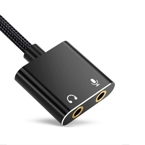 USB Ekstern Lydkort Lydkabel med Dobbelt Hul til PC, Laptop og PS4 - Nem Installation