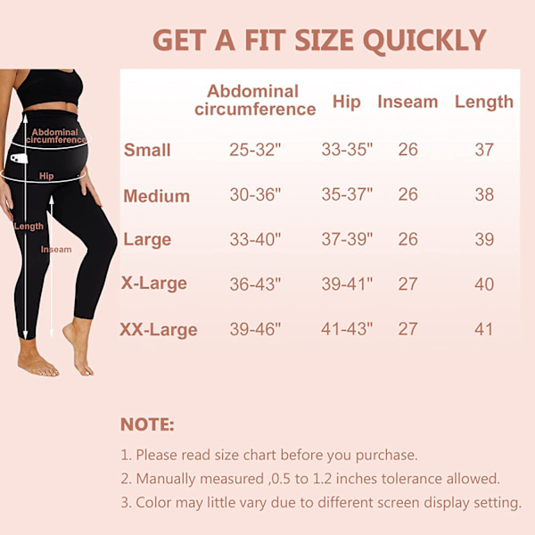 Yogabyxor för gravida - Svarta XL